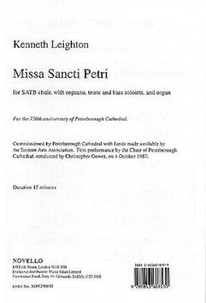 Kenneth Leighton: Missa Sancti Petri Kenneth Leighton: Missa Sancti Petri